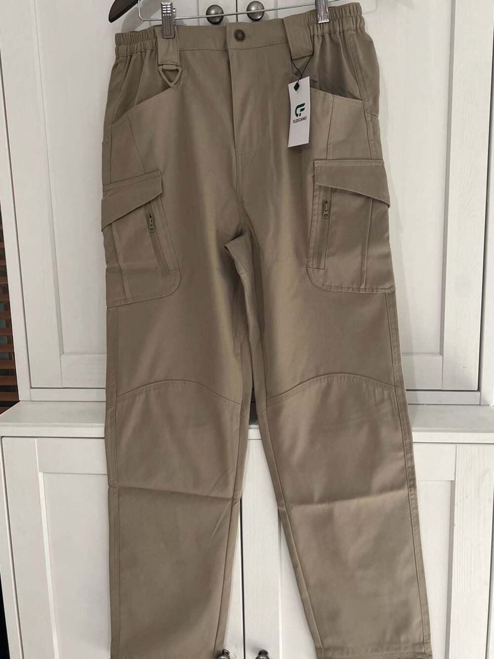 Flexcamo Men’s Tactical Series Khaki Waterproof Multi-Pocket Cargo Pants Size S
